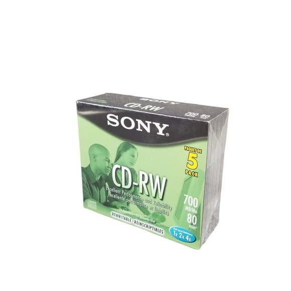 Sony CD - RW 5 Pack Blank Discs 700MB 80 Min Rewritable 5CDRW700L New, Sealed - Picture 7 of 15